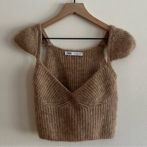 ZARA - sweater top with cap sleeves - size small